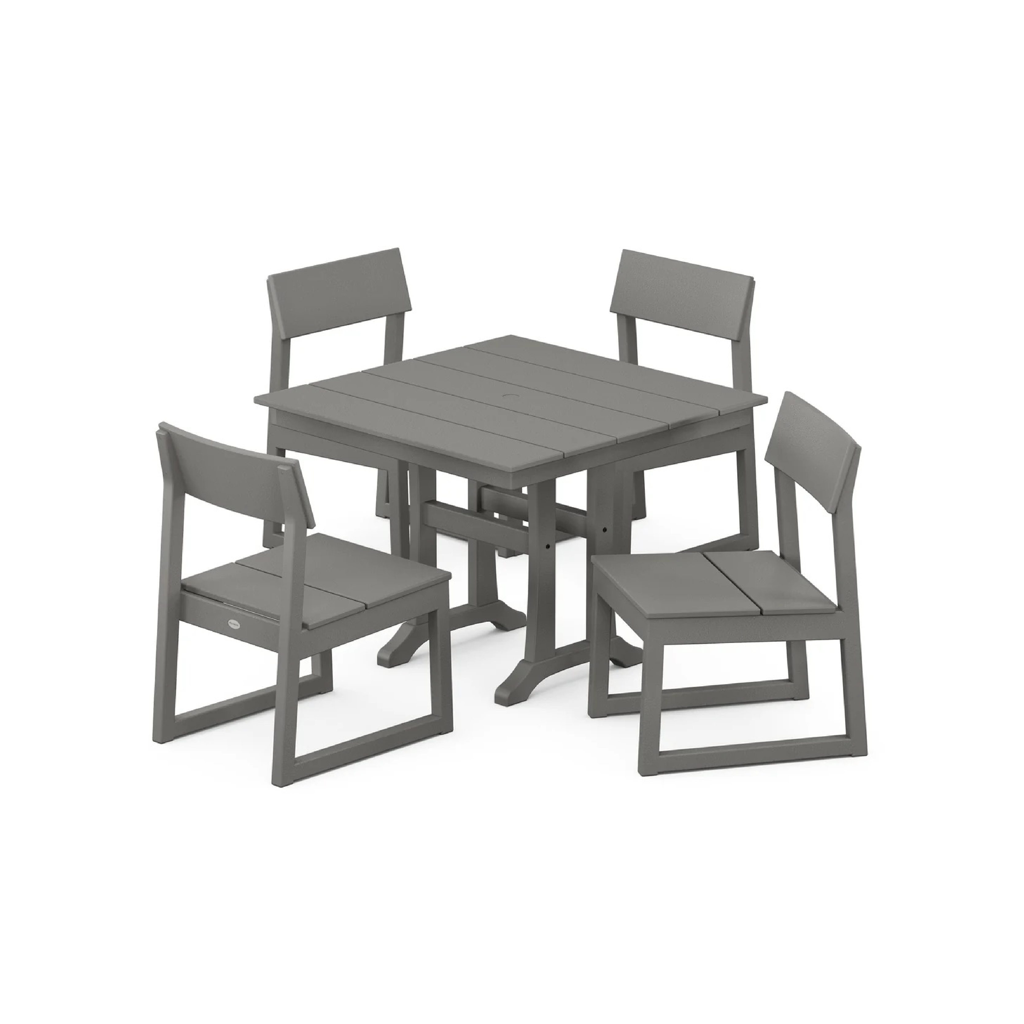 EDGE 5-Piece Farmhouse Trestle Side Chair Dining Set