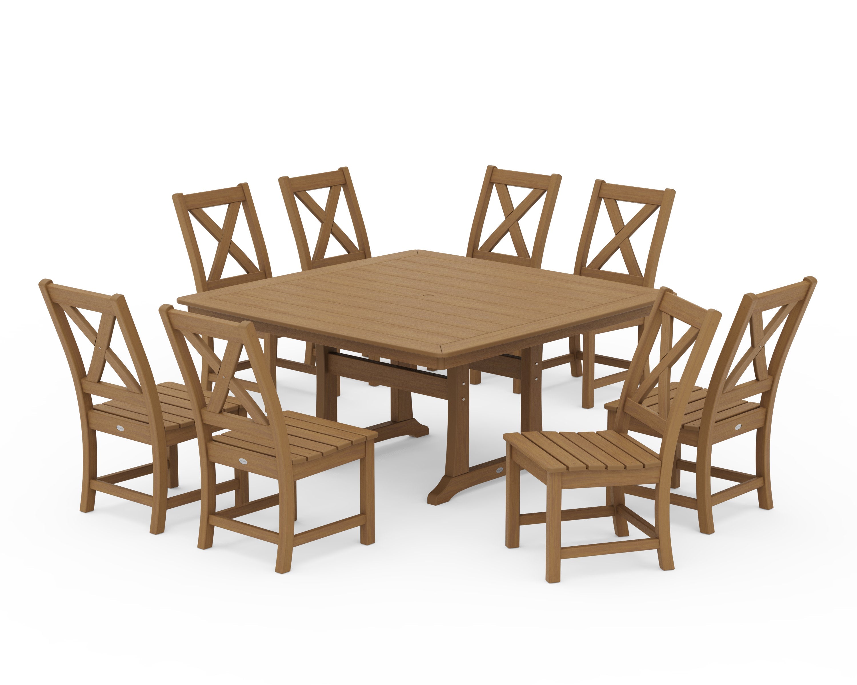 Braxton 9-Piece Nautical Trestle Dining Set