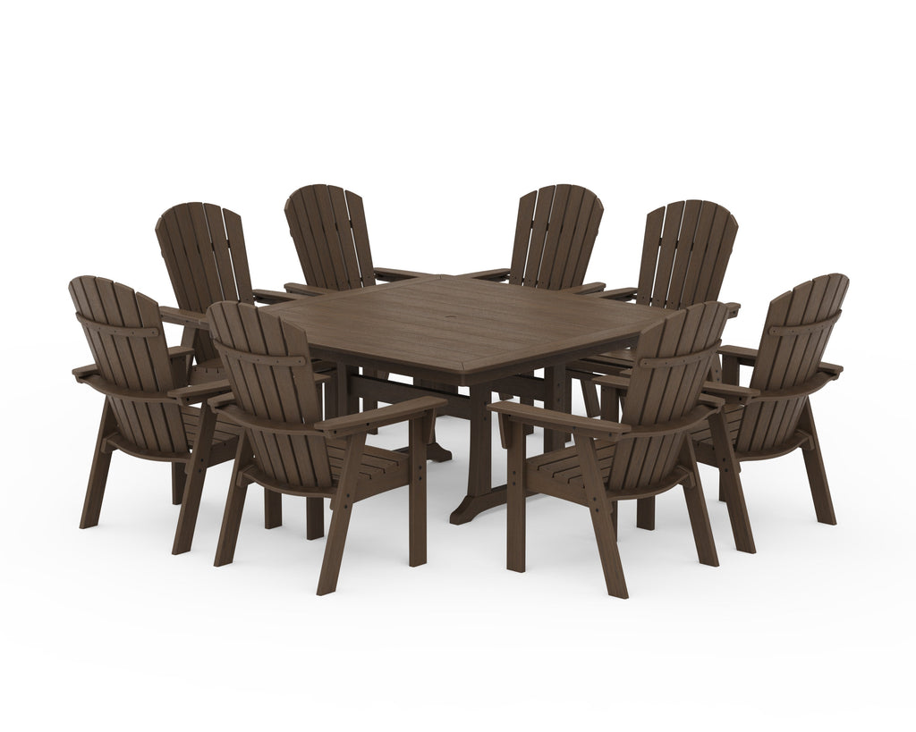 Nautical Adirondack 9-Piece Trestle Dining Set
