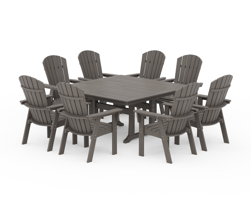 Nautical Adirondack 9-Piece Trestle Dining Set