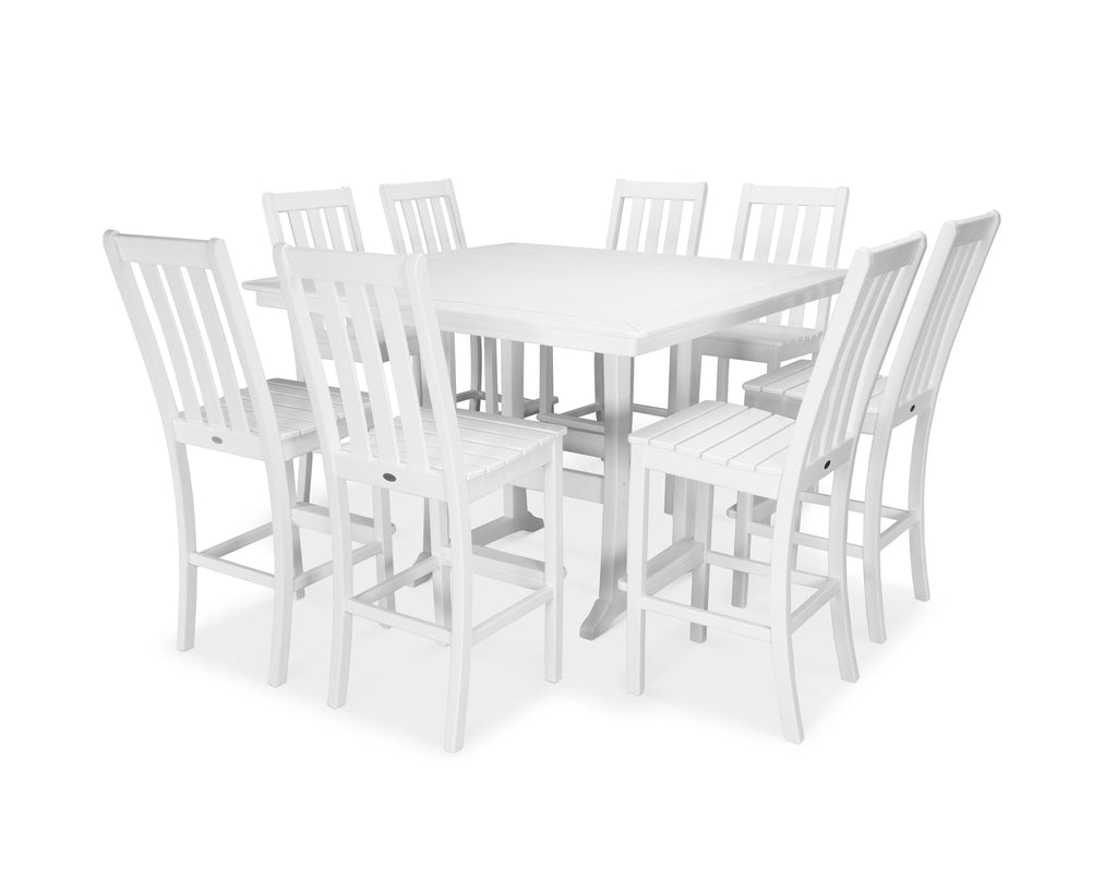 Vineyard 9-Piece Nautical Trestle Bar Set