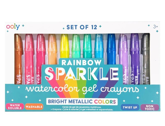 Rainbow Sparkle Watercolor Gel Crayons