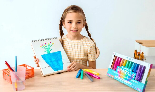 Rainbow Sparkle Watercolor Gel Crayons