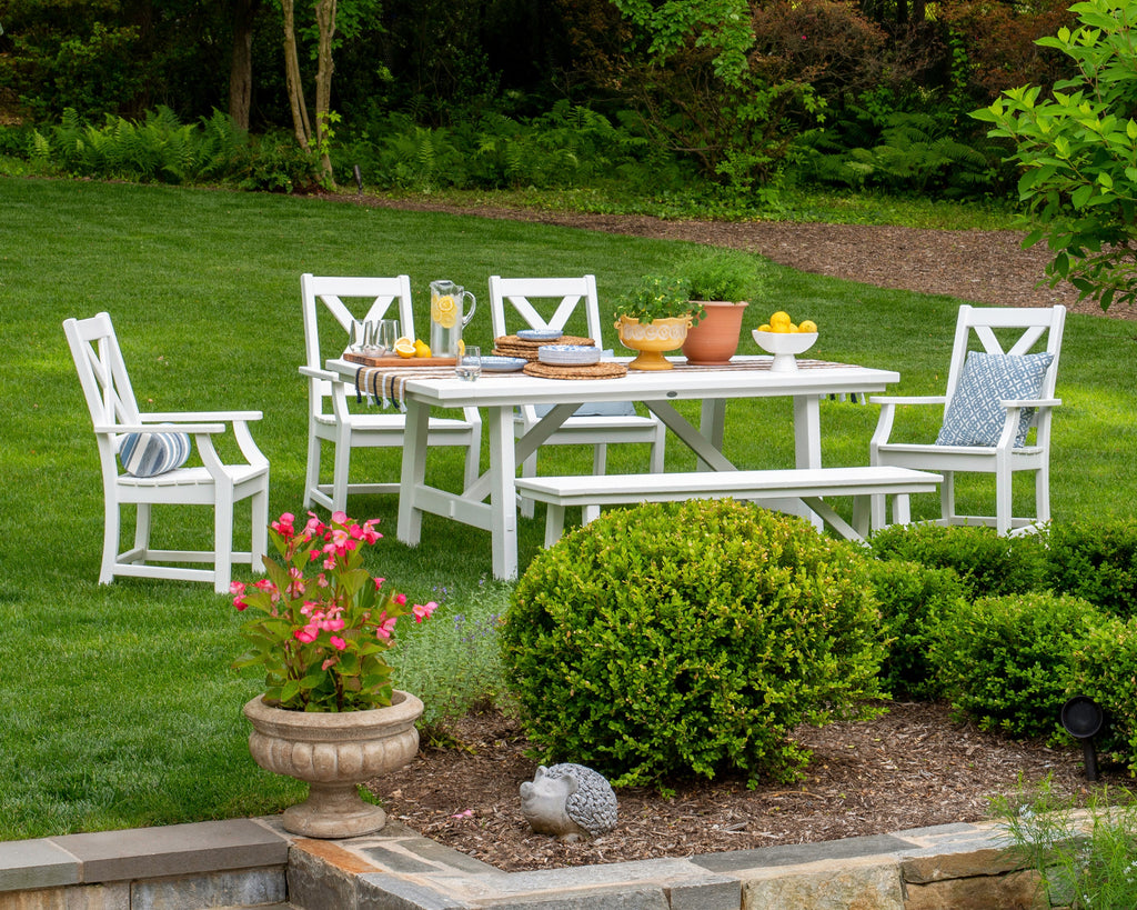 Braxton 6-Piece Rustic Farmhouse Arm Chair Dining Set with Bench