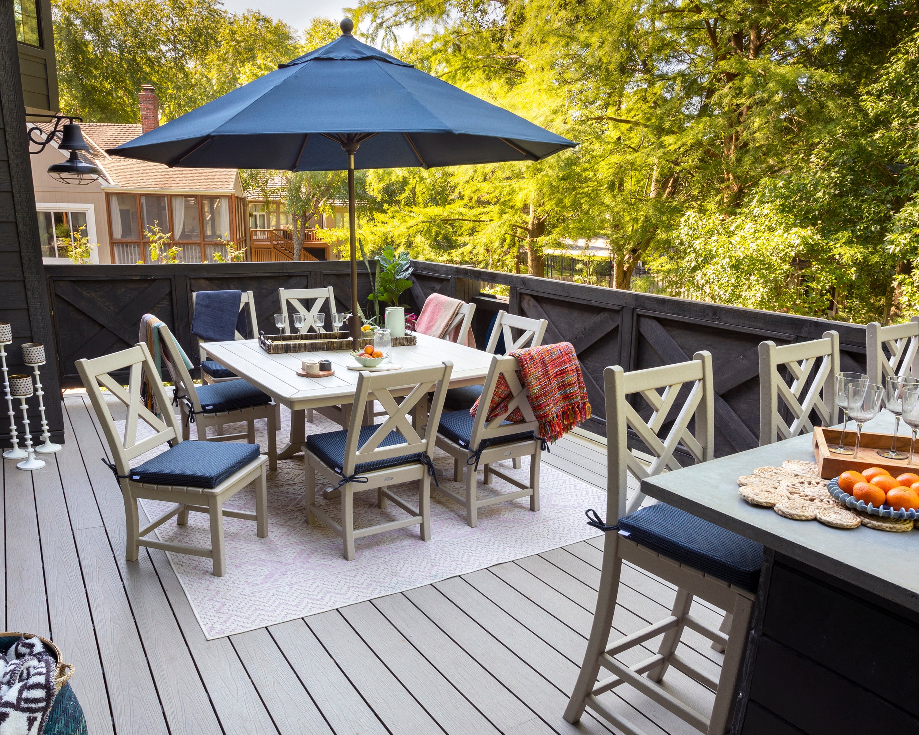 Braxton 9-Piece Nautical Trestle Dining Set