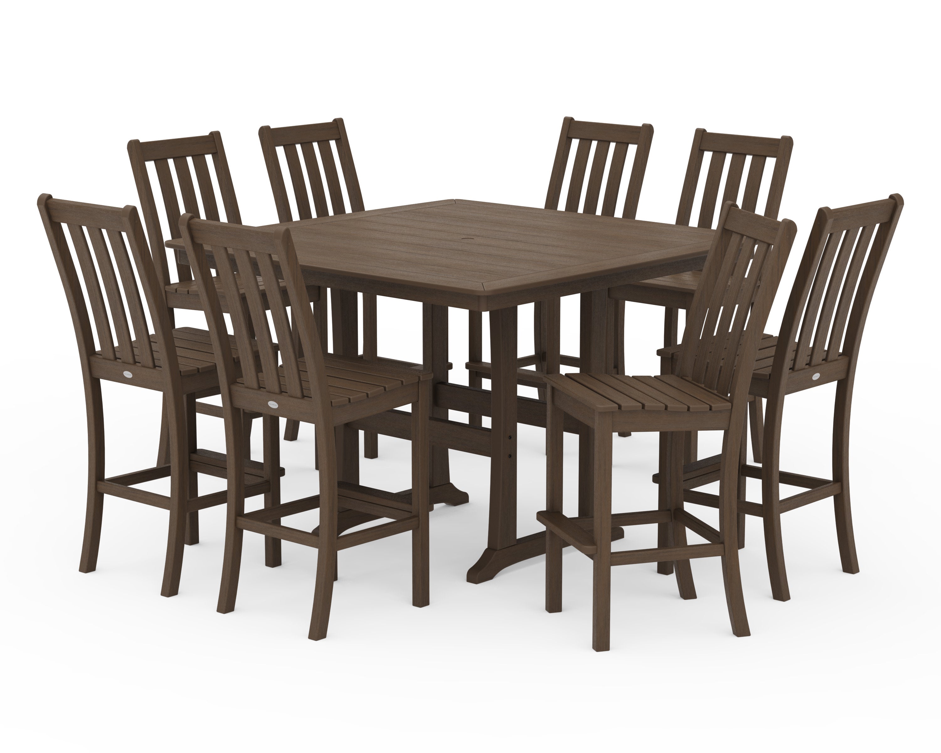 Vineyard 9-Piece Nautical Trestle Bar Set