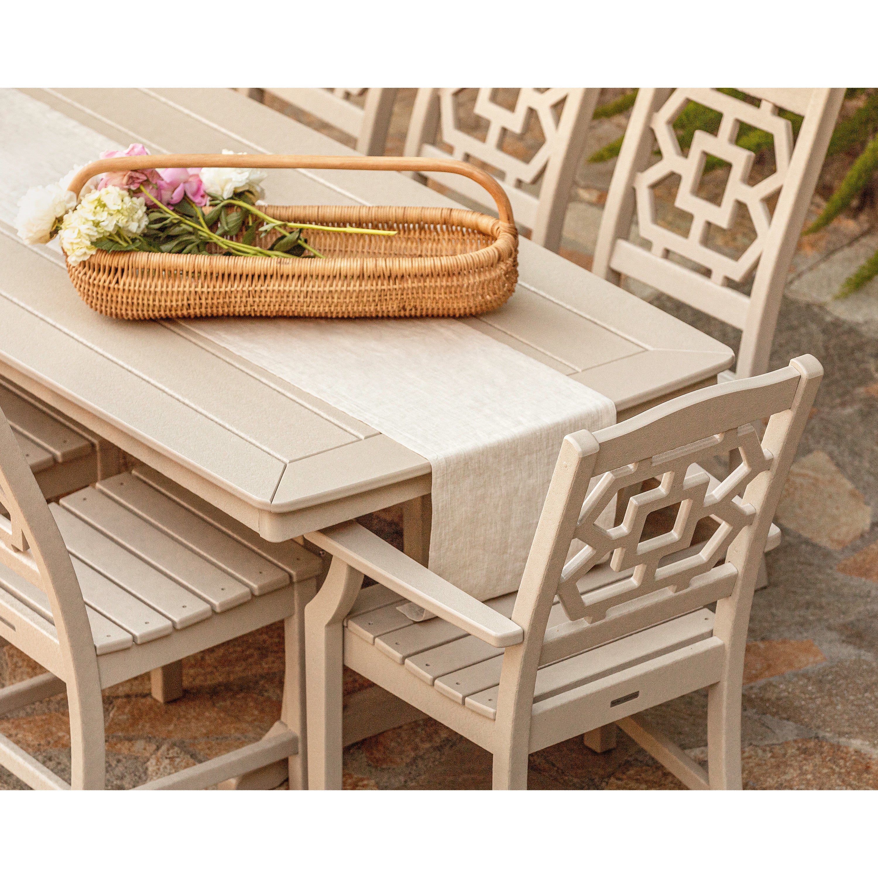Chinoiserie 9-Piece Dining Set with Trestle Legs